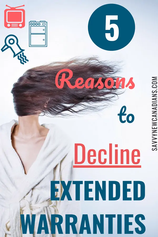 5 Reasons To Decline Extended Warranties. Extended warranties are generally a waste of your money. Learn about the reasons why and what to do instead of purchasing an extended warranty when next you are purchasing your next big-ticket item. #savemoney #moneytips #savingmoney #frugal #personalfinance #moneyaffirmations