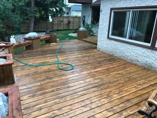after cleaning the deck