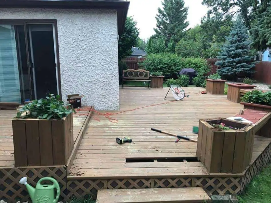 how to strip, sand, clean, and stain an old deck