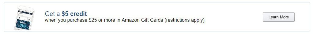 Amazon gift card credit