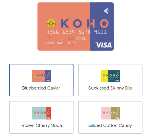 KOHO Prepaid Visa Credit Cards