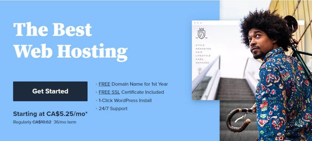 Bluehost webhosting page