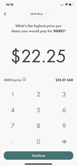Buy XGRO on Wealthsimple Trade 2