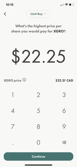 Buy XGRO on Wealthsimple Trade 2