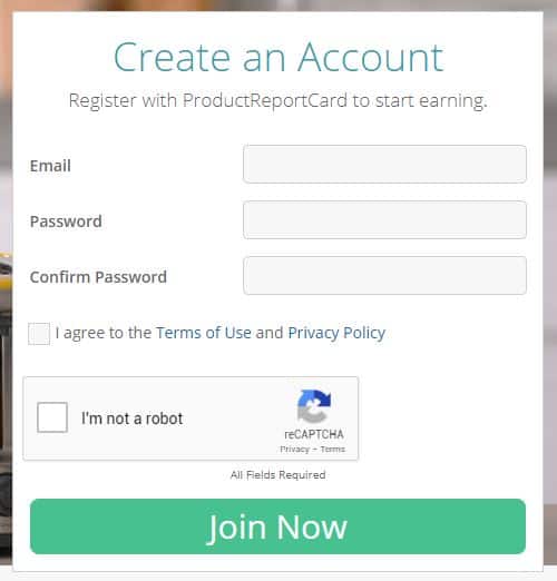 Product Report Card sign up