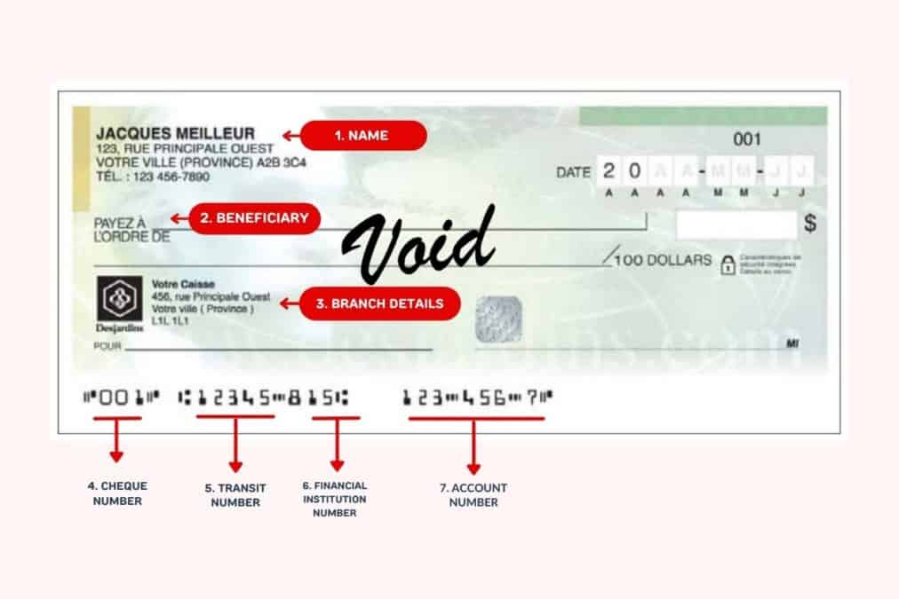 Desjardins cheque