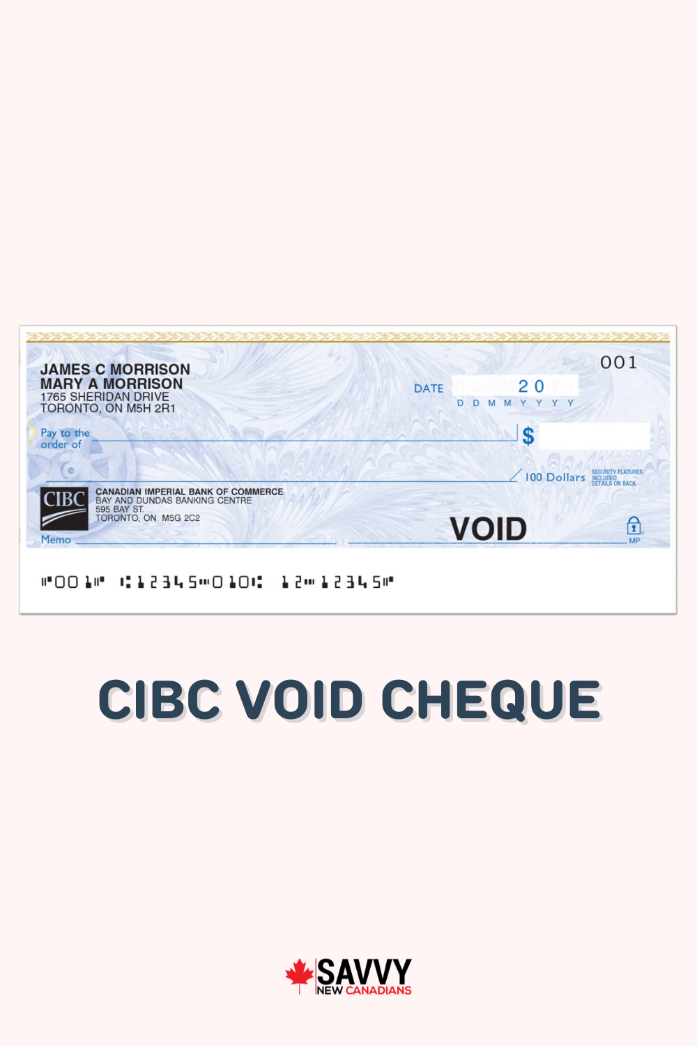 Void Cheque Example Cibc