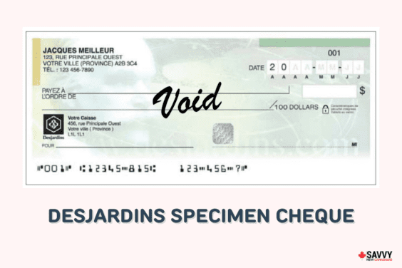 DESJARDINS SPECIMEN CHEQUE