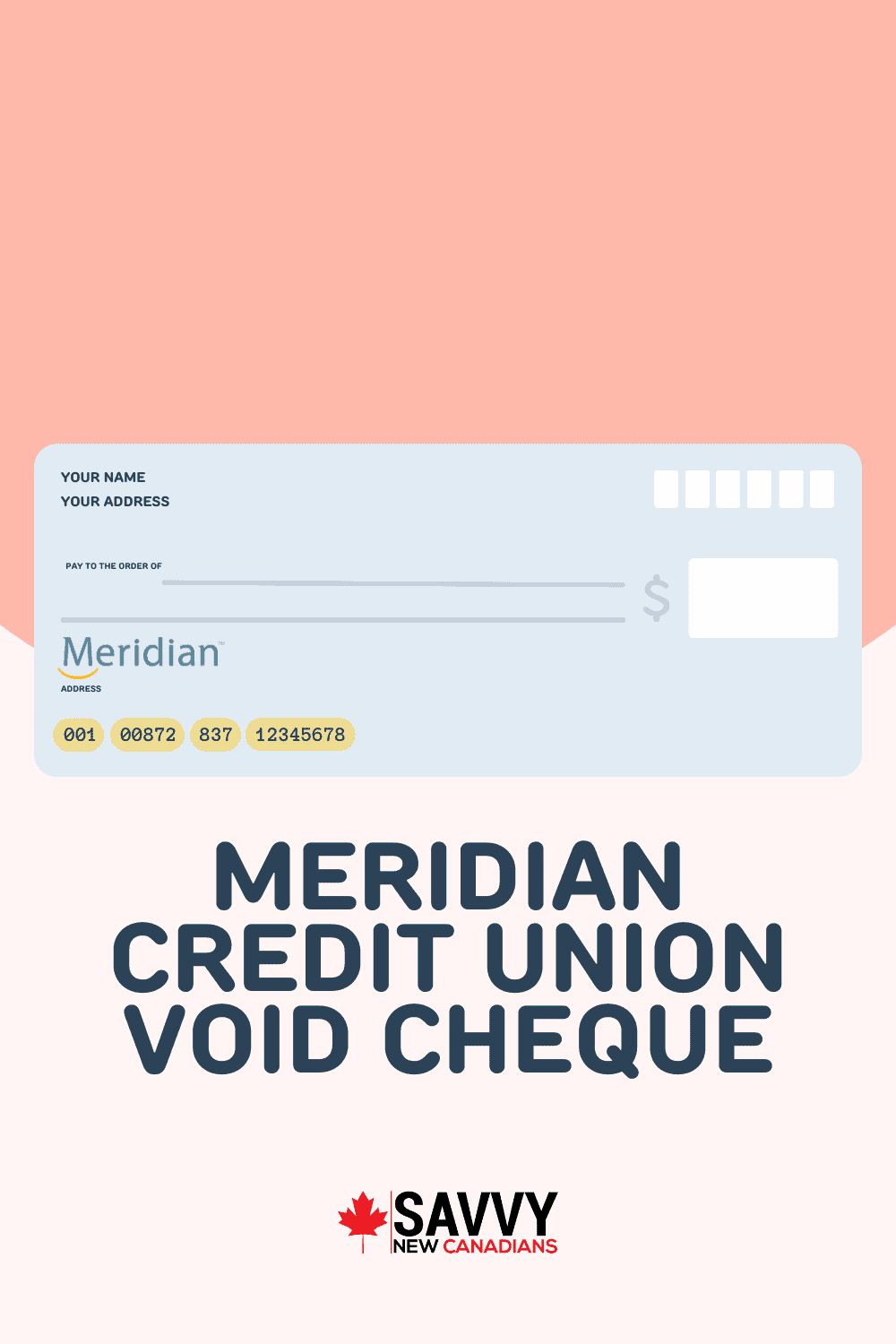 Meridian Credit Union Void Cheque: Setup Direct Deposits and Pre-authorized Payments
