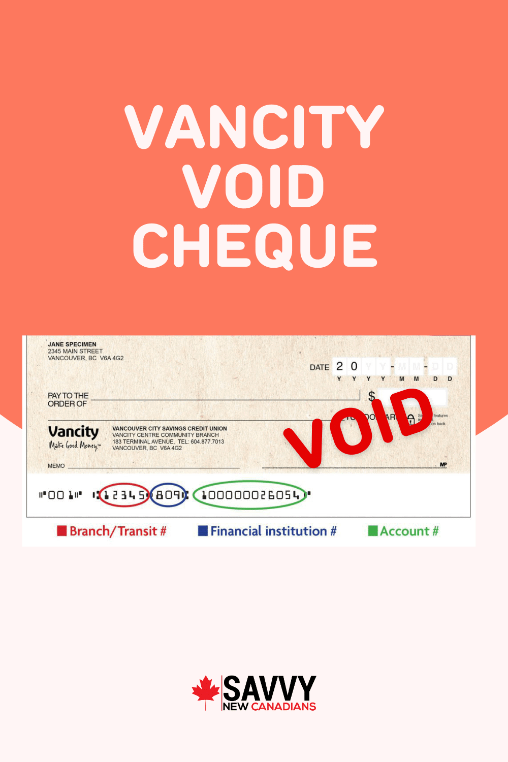 Vancity Void Cheque: How To Setup Direct Deposits and Pre-Authorized Payments