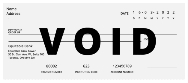 eq bank void cheque