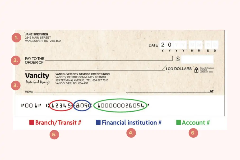 vancity void cheque