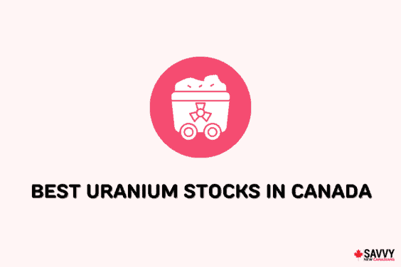 Text that reads “Best Uranium Stocks in Canada” below an image of a mine cart