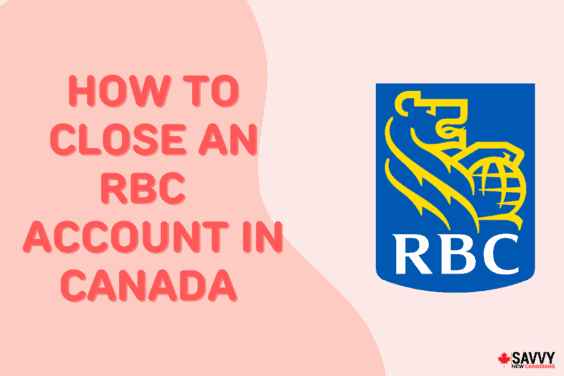 Text that reads "How to close an RBC account in Canada" beside the RBC logo