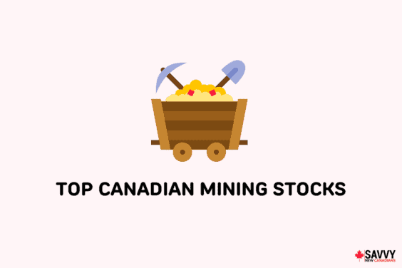 Text that reads “Top Canadian mining stocks” below an image of a mine cart