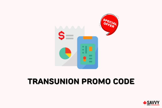 Text that reads “Transunion promo code?” below an image of a credit report and speech bubble that says “special offer”
