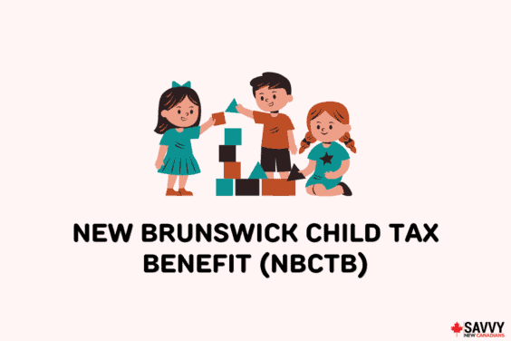 Text that reads “New Brunswick Child Tax Benefit (NBCTB)” below an image of three children playing with blocks