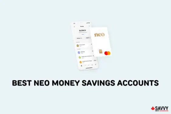 Text that reads “Best Neo Money Savings Accounts” below an image of a mobile phone with the Neo app and a Neo credit card