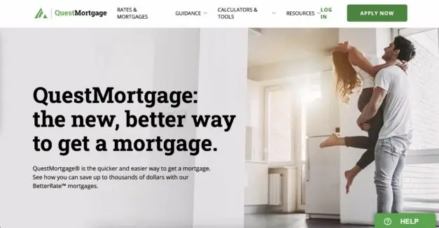 image showing questmortgage website homepage