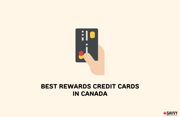 image showing a credit card and texts providing best rewards credit cards in canada