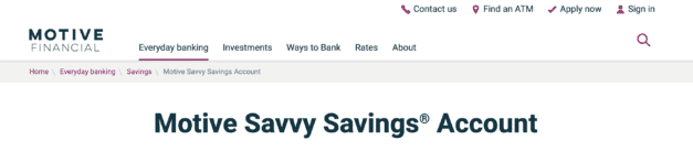 image showing motive financial website homepage