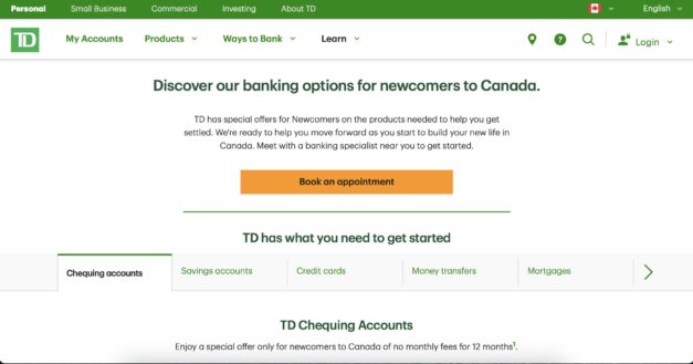image showing td bank mortgages program for newcomers to canada
