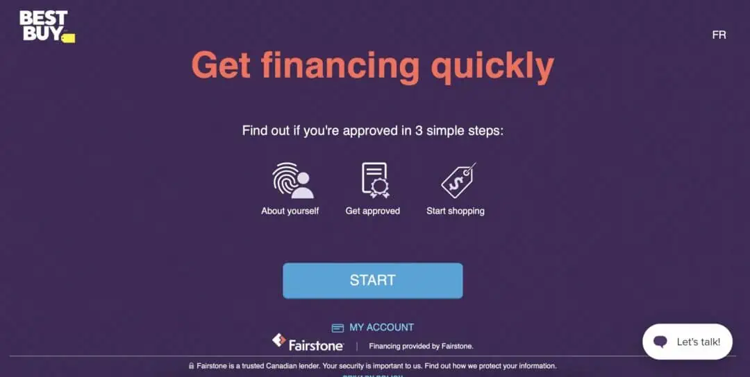 image showing best buy financing application process
