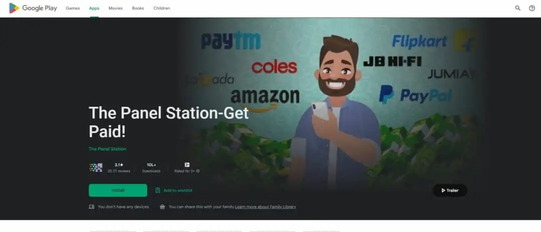 image showing the panel station on google playstore