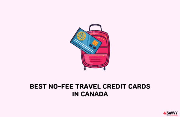 image showing travel suitcase with credit card for discussion about no fee travel credit cards in canada