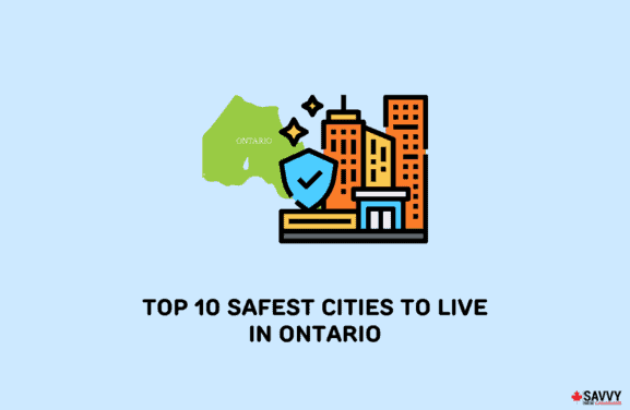 image showing map of ontario and safest cities icon