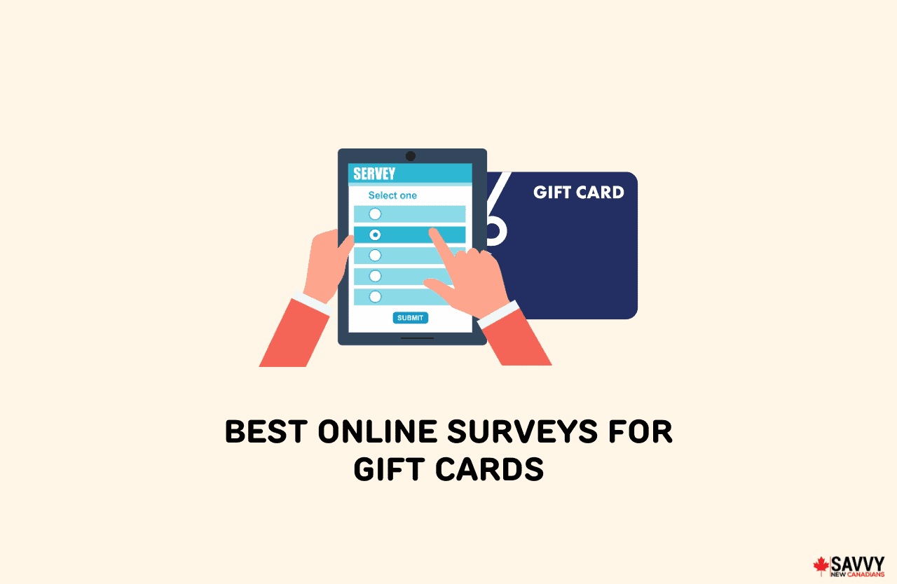 image showing hands taking online surveys for gift cards