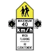 image showing flashing school zone sign