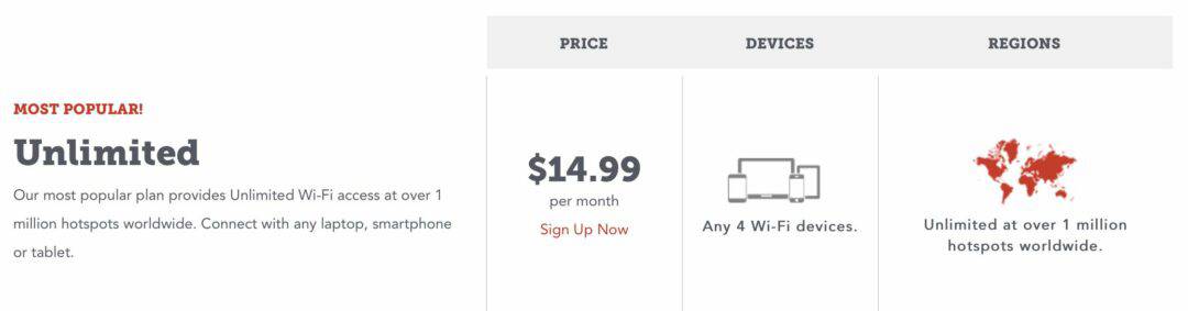 Boingo Wi-Fi Review: Get Free Wi-Fi Hotspots Around the World 5 image showing boingo wifi subscription cost