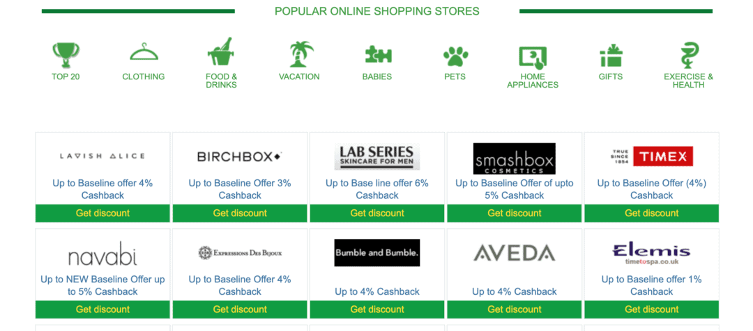 GreenPanthera Review: Scam or Legit Survey Site? 5 image showing greenpanthera online shopping partner stores