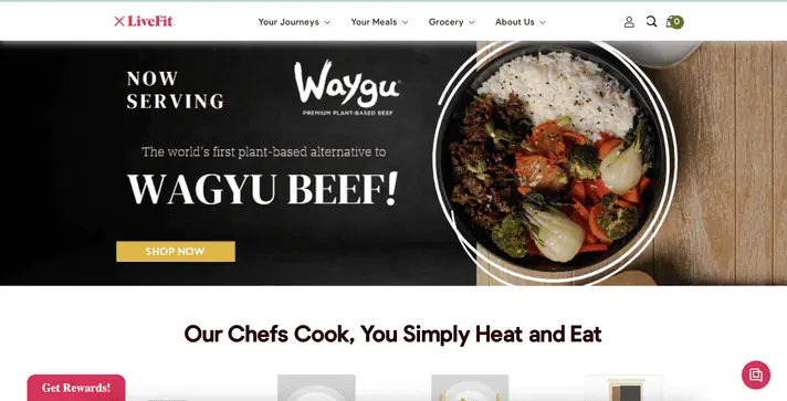 image showing livefit food homepage
