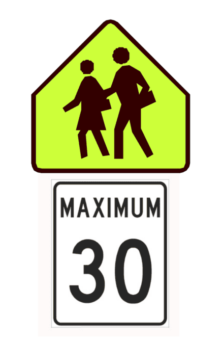 image showing school zone sign speed limit