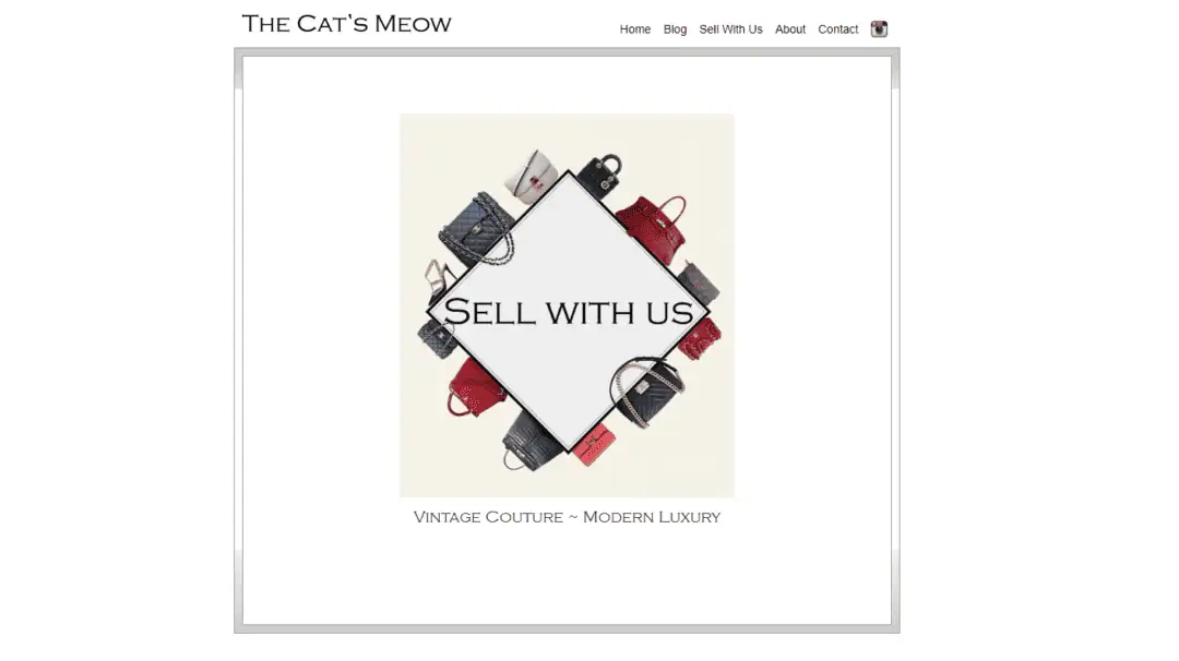 image showing the cat's meow homepage
