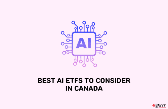 image showing artificial intelligence icon and texts providing best ai etfs to consider in canada