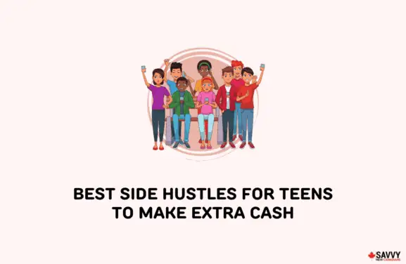 image showing teens and texts providing the best side hustles for teens to make extra cash