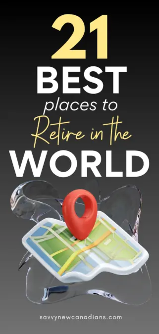 An image with a location map and text showing 21 best places in the world
